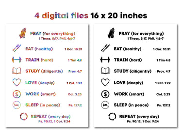 Christian daily routine Digital download printable art #2